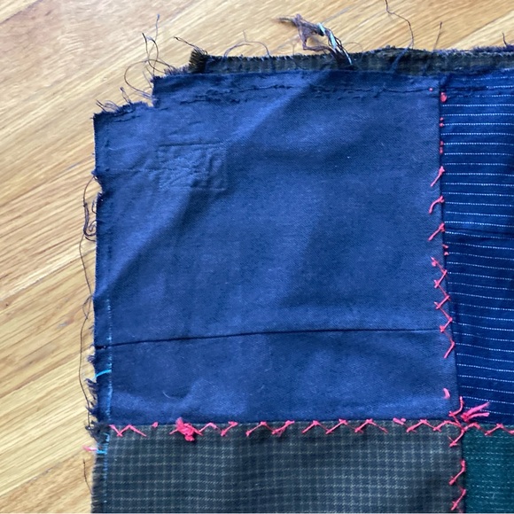 Vtg Handmade Repurposed Fabric Patchwork Quilt Top Unfinished 78"x86" - Picture 12 of 15